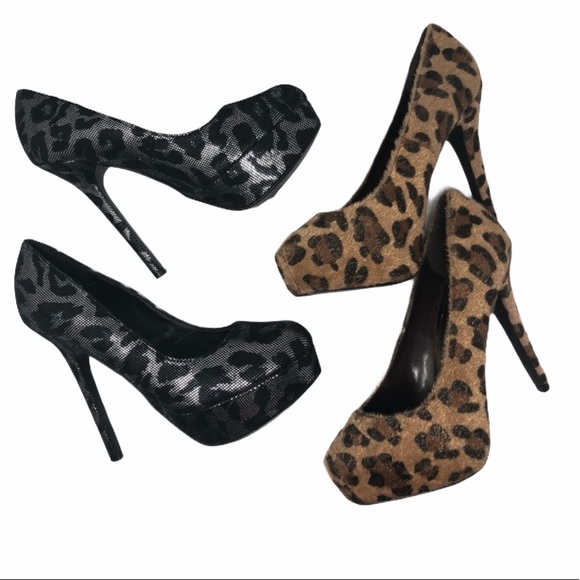 2 pairs leopard print heels Size 8 - Picture 2 of 8